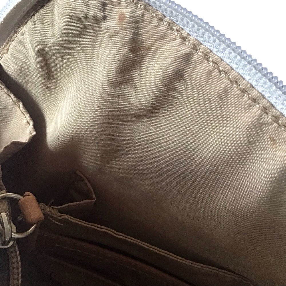 GIANIBERNINI Satchel Faux Leather Summer Pattern Double Zip Brown Trim/Lining - Picture 8 of 8